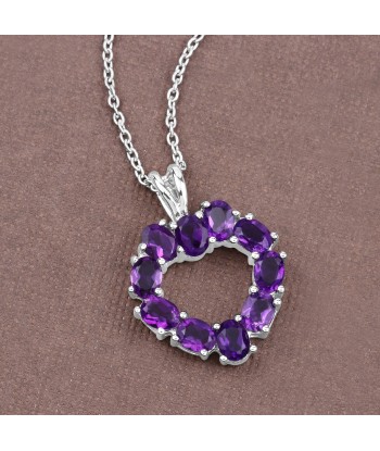 1.60 Carat Genuine Amethyst .925 Sterling Silver Pendant les ligaments