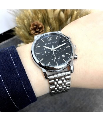 Stainless Steel Chronograph Luxury Wristwatch with Calendar and Quartz Movement for Men sur le site 