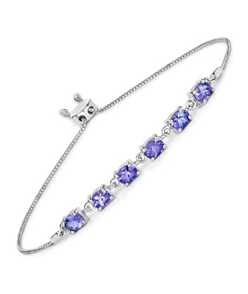 1.98 Carat Genuine Tanzanite .925 Sterling Silver Bracelet des créatures d'habitude