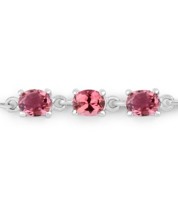 1.86 Carat Genuine Pink Tourmaline .925 Sterling Silver Bracelet pas cheres