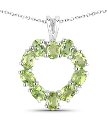 1.70 Carat Genuine Peridot .925 Sterling Silver Pendant la livraison gratuite