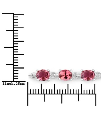 1.86 Carat Genuine Pink Tourmaline .925 Sterling Silver Bracelet pas cheres