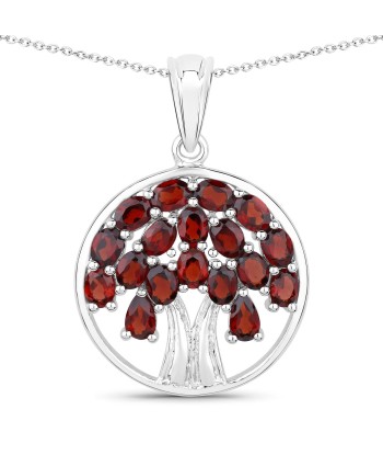 3.70 Carat Genuine Garnet .925 Sterling Silver Pendant En savoir plus