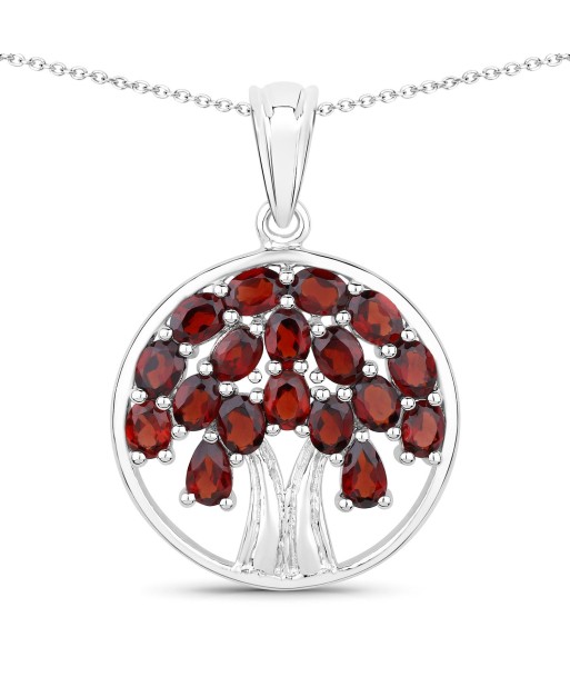 3.70 Carat Genuine Garnet .925 Sterling Silver Pendant En savoir plus