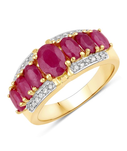 2.60 Carat Genuine Johnson Ruby and White Diamond .925 Sterling Silver Ring vente chaude votre 