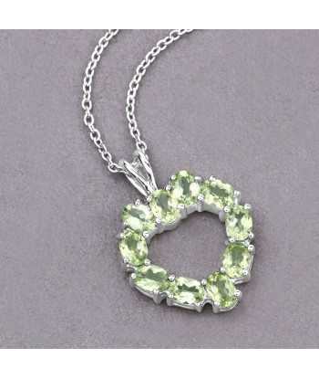 1.70 Carat Genuine Peridot .925 Sterling Silver Pendant la livraison gratuite