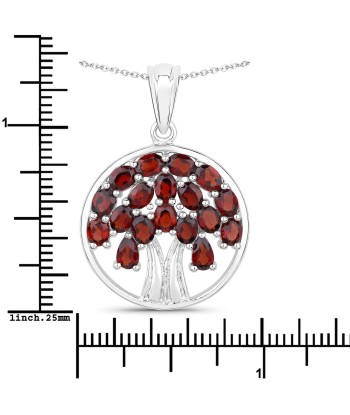 3.70 Carat Genuine Garnet .925 Sterling Silver Pendant En savoir plus