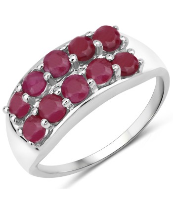 1.30 Carat Genuine Ruby .925 Sterling Silver Ring pas cher 