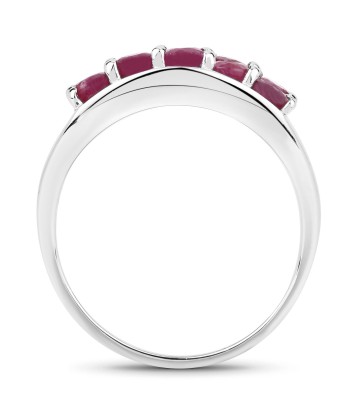 1.30 Carat Genuine Ruby .925 Sterling Silver Ring pas cher 