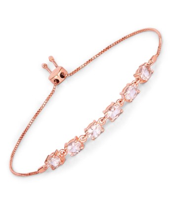 1.62 Carat Genuine Morganite .925 Sterling Silver Bracelet en stock