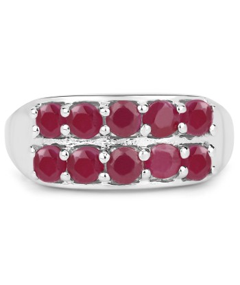 1.30 Carat Genuine Ruby .925 Sterling Silver Ring pas cher 