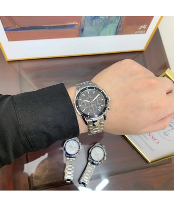 Luxury Men's Steel Chronograph Watch with Date Calendar and Business Casual Sports Style 2023