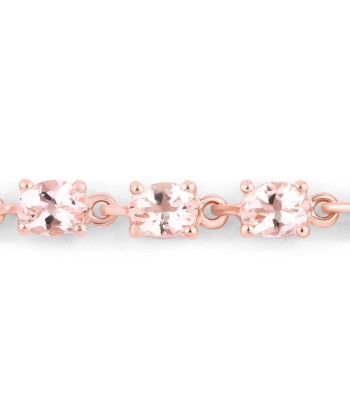 1.62 Carat Genuine Morganite .925 Sterling Silver Bracelet en stock