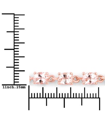 1.62 Carat Genuine Morganite .925 Sterling Silver Bracelet en stock