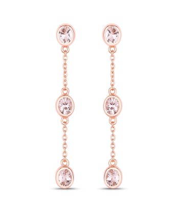 1.62 Carat Genuine Morganite .925 Sterling Silver Earrings Jusqu'à 80% De Réduction