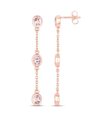 1.62 Carat Genuine Morganite .925 Sterling Silver Earrings Jusqu'à 80% De Réduction