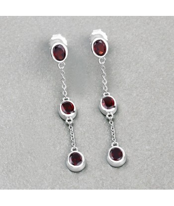 2.70 Carat Genuine Garnet .925 Sterling Silver Earrings à prix réduit toute l'année