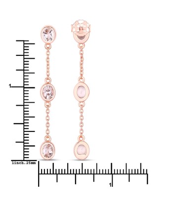 1.62 Carat Genuine Morganite .925 Sterling Silver Earrings Jusqu'à 80% De Réduction