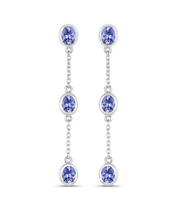 1.98 Carat Genuine Tanzanite .925 Sterling Silver Earrings est présent 