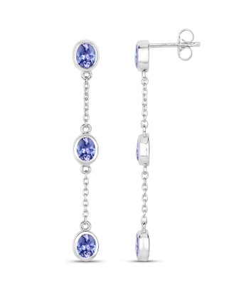 1.98 Carat Genuine Tanzanite .925 Sterling Silver Earrings est présent 