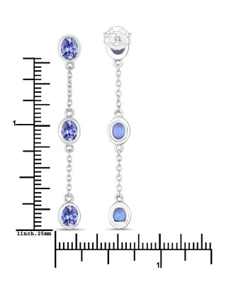 1.98 Carat Genuine Tanzanite .925 Sterling Silver Earrings est présent 