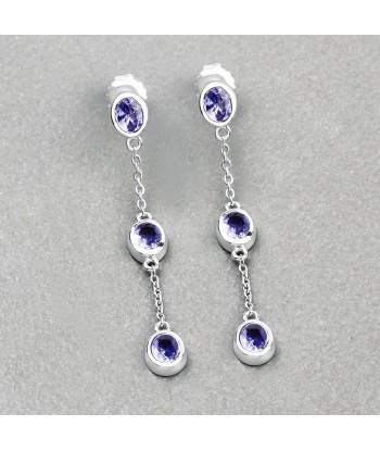 1.98 Carat Genuine Tanzanite .925 Sterling Silver Earrings est présent 