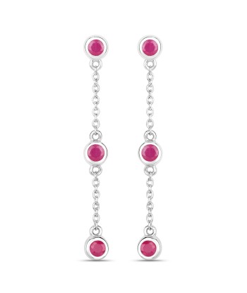 0.78 Carat Genuine Ruby .925 Sterling Silver Earrings 50-70% off 