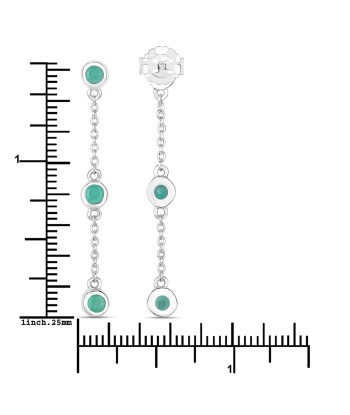 0.60 Carat Genuine Emerald .925 Sterling Silver Earrings plus qu'un jeu 