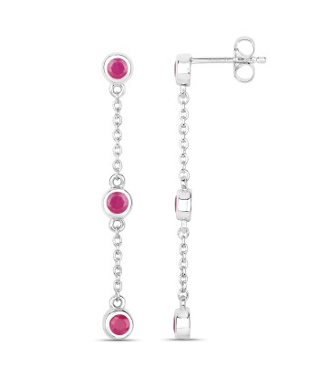 0.78 Carat Genuine Ruby .925 Sterling Silver Earrings 50-70% off 