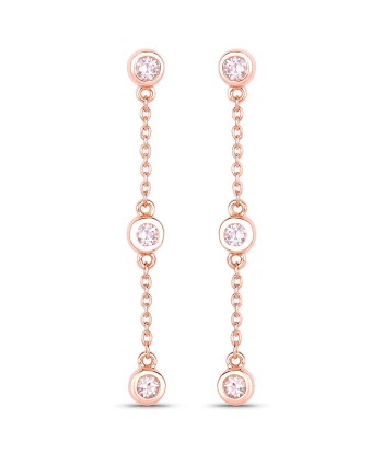 0.54 Carat Genuine Morganite .925 Sterling Silver Earrings shop