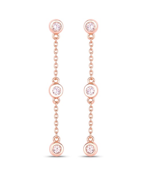 0.54 Carat Genuine Morganite .925 Sterling Silver Earrings shop