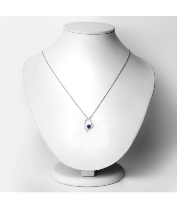 0.43 Carat Genuine Amethyst .925 Sterling Silver Necklace Les magasins à Paris