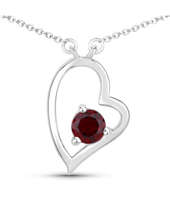 0.60 Carat Genuine Garnet .925 Sterling Silver Necklace Venez découvrir notre 