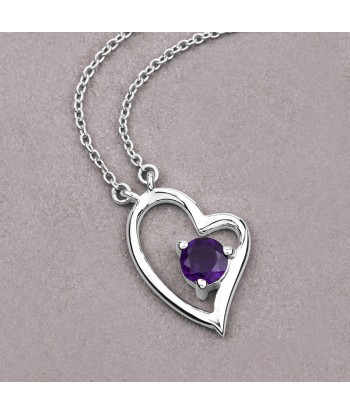 0.43 Carat Genuine Amethyst .925 Sterling Silver Necklace Les magasins à Paris