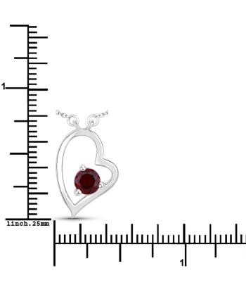 0.60 Carat Genuine Garnet .925 Sterling Silver Necklace Venez découvrir notre 