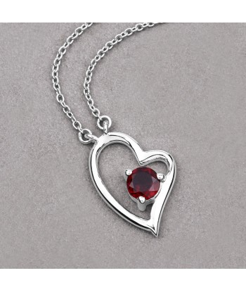 0.60 Carat Genuine Garnet .925 Sterling Silver Necklace Venez découvrir notre 