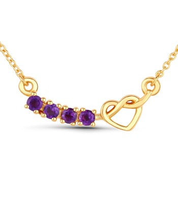 0.24 Carat Genuine Amethyst .925 Sterling Silver Necklace de technologie