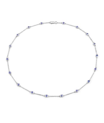 1.80 Carat Genuine Tanzanite .925 Sterling Silver Necklace est présent 