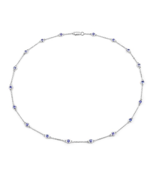 1.80 Carat Genuine Tanzanite .925 Sterling Silver Necklace est présent 