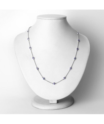 1.80 Carat Genuine Tanzanite .925 Sterling Silver Necklace est présent 