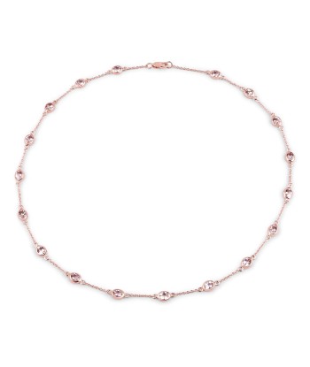 4.86 Carat Genuine Morganite .925 Sterling Silver Necklace solde