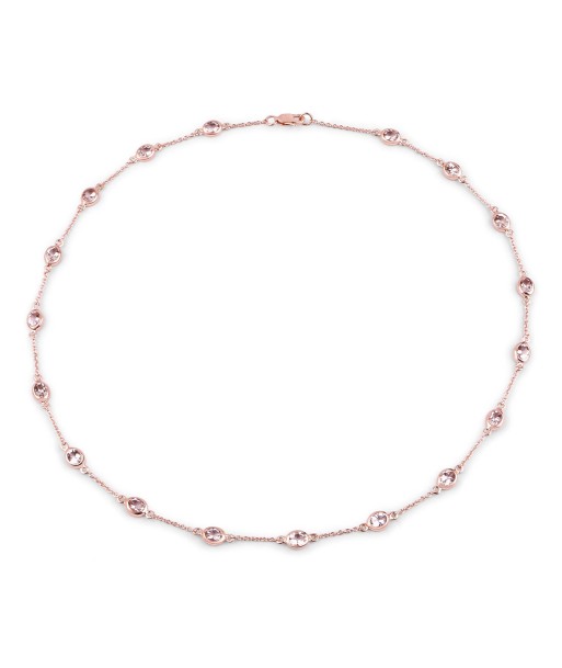 4.86 Carat Genuine Morganite .925 Sterling Silver Necklace solde