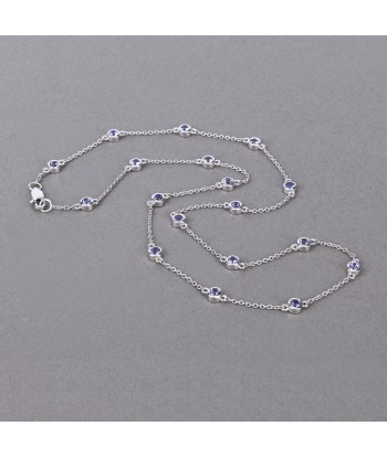 1.80 Carat Genuine Tanzanite .925 Sterling Silver Necklace est présent 