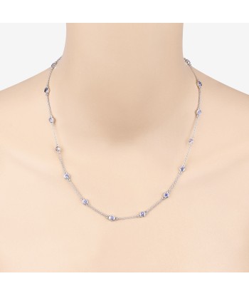 1.80 Carat Genuine Tanzanite .925 Sterling Silver Necklace est présent 