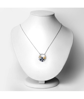 1.41 Carat Genuine Blue Sapphire and White Topaz .925 Sterling Silver Pendant Venez découvrir notre 