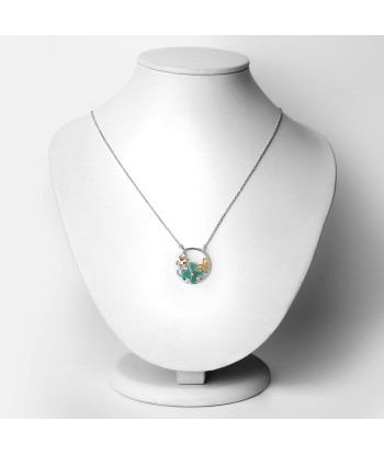 1.35 Carat Genuine Emerald and White Topaz .925 Sterling Silver Pendant d'Europe débarque