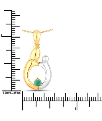 0.17 Carat Genuine Emerald .925 Sterling Silver Pendant 2023