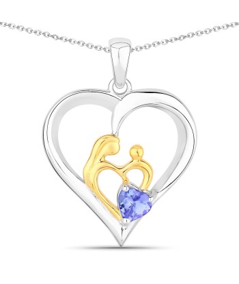 0.45 Carat Genuine Tanzanite .925 Sterling Silver Pendant Voir les baskets