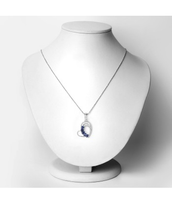 1.00 Carat Genuine Blue Sapphire .925 Sterling Silver Pendant meilleur choix