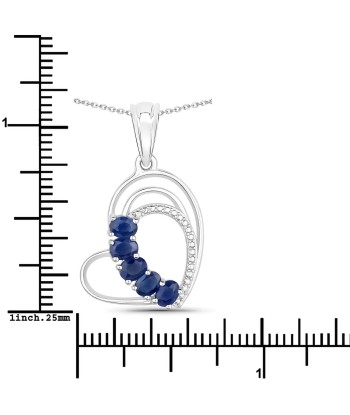 1.00 Carat Genuine Blue Sapphire .925 Sterling Silver Pendant meilleur choix